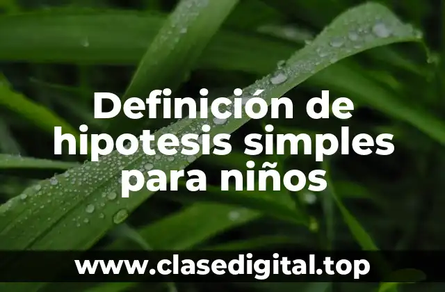 Definición de hipotesis simples para niños