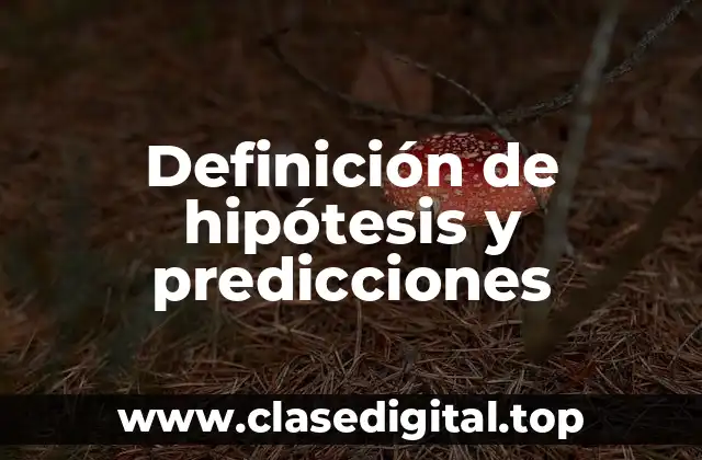 Definición de hipótesis y predicciones