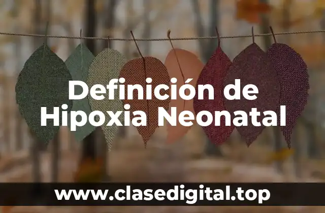 Definición de Hipoxia Neonatal