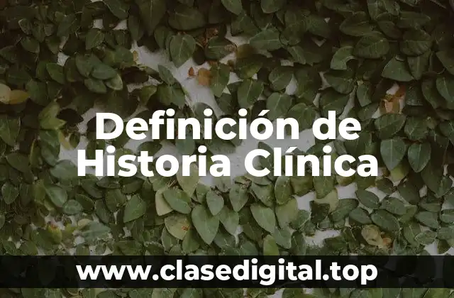 Definición técnica de Historia Clínica
