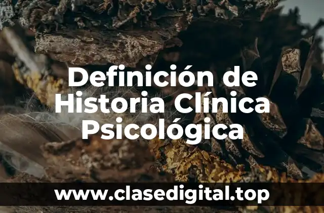 Definición de Historia Clínica Psicológica