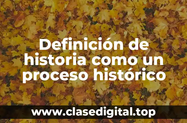 Definición de historia como un proceso histórico