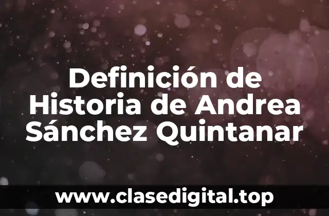 Definición de Historia de Andrea Sánchez Quintanar