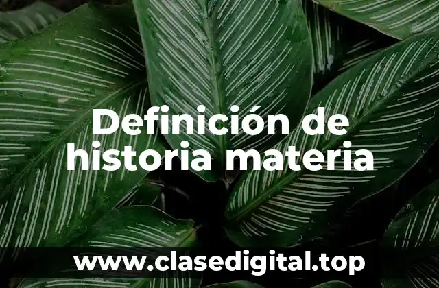 Definición de historia materia