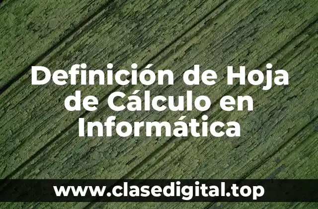 Definición Técnica de Hoja de Cálculo
