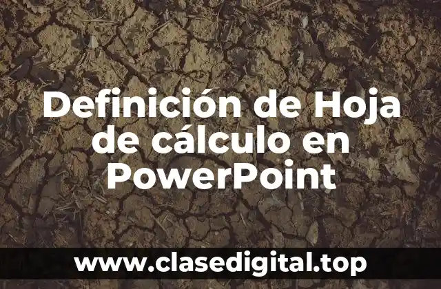 Definición técnica de hoja de cálculo en PowerPoint