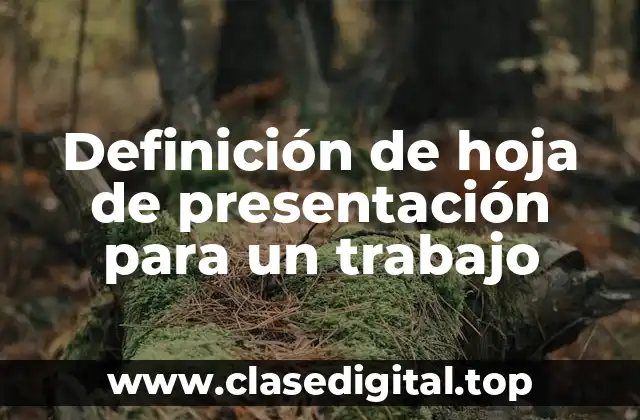 Ejemplos de hojas de presentación para un trabajo