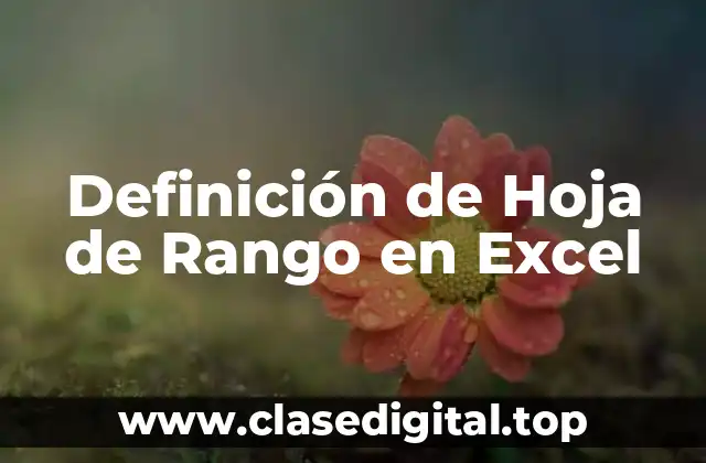 Definición de Hoja de Rango en Excel