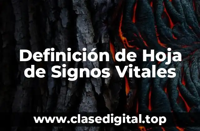 Definición de Hoja de Signos Vitales