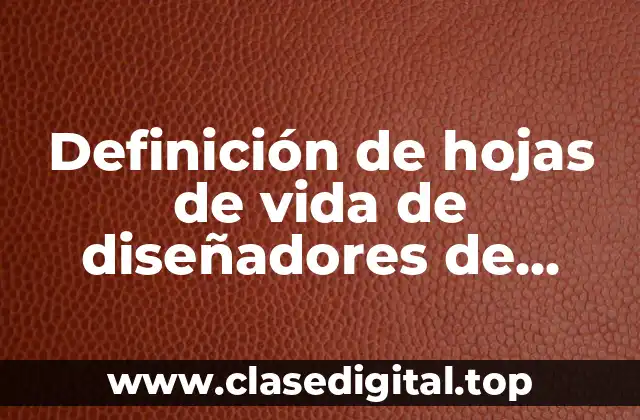 Ejemplos de hojas de vida de diseñadores de moda