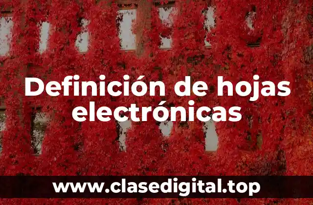 Definición de hojas electrónicas