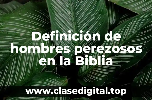 Definición de hombres perezosos en la Biblia