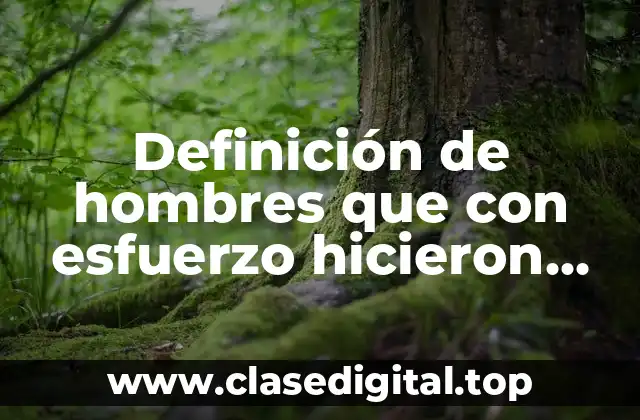 Definición de hombres que con esfuerzo hicieron sus fortunas