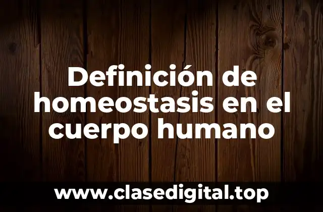 Definición de homeostasis en el cuerpo humano