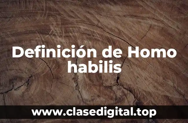 Definición de Homo habilis