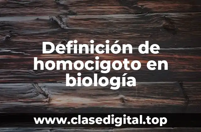Definición de homocigoto en biología