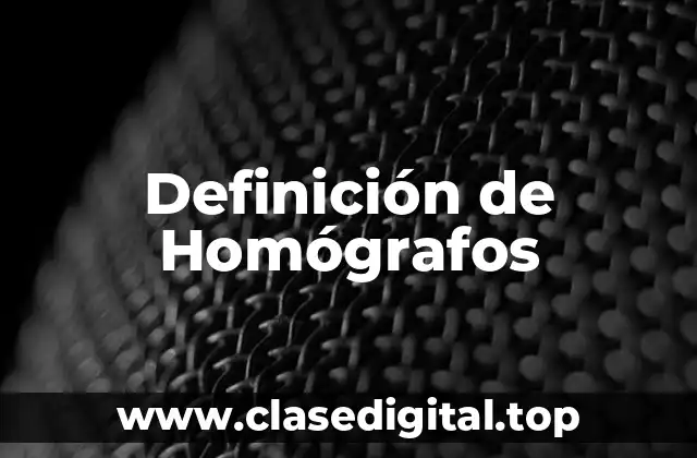 Definición de Homógrafos
