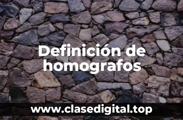 Definición de homografos