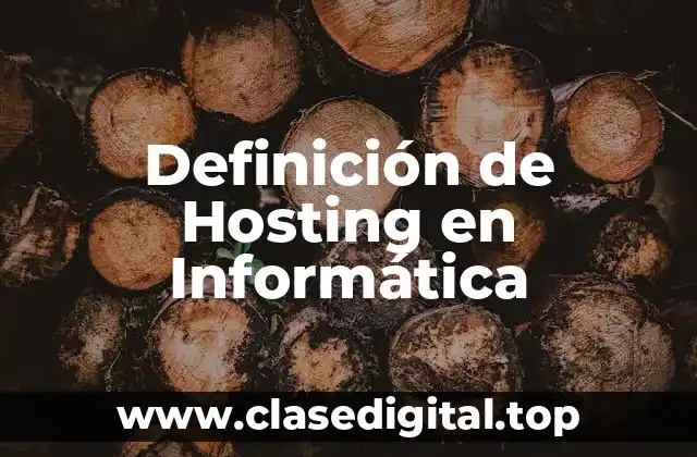 Definición de Hosting en Informática