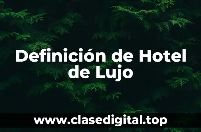Definición de Hotel de Lujo