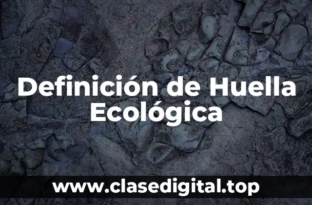 Definición de Huella Ecológica