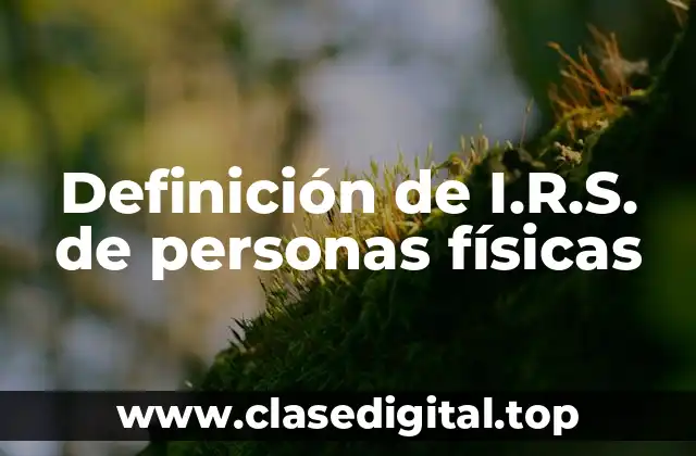 Definición de I.R.S. de personas físicas