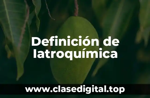 Definición de Iatroquímica