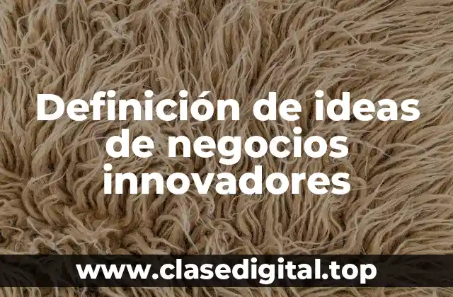 Definición de ideas de negocios innovadores