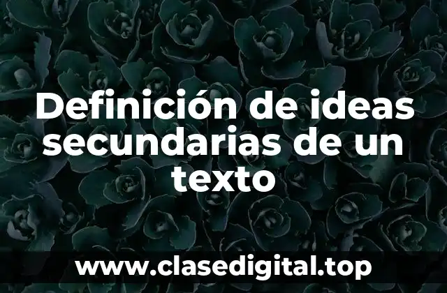 Definición de ideas secundarias de un texto