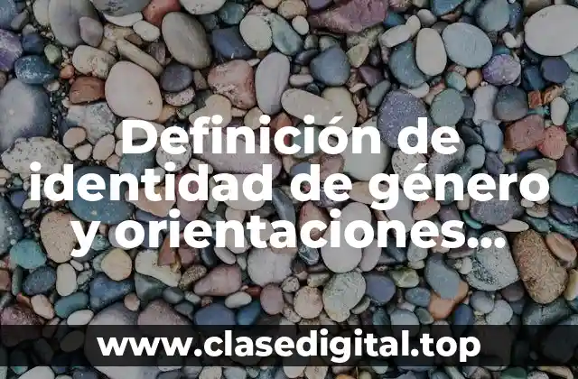 Definición de identidad de género y orientaciones sexuales