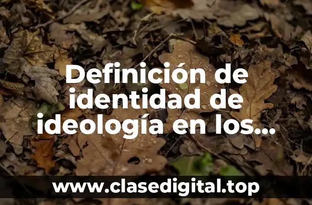 Definición de identidad de ideología en los adolescentes