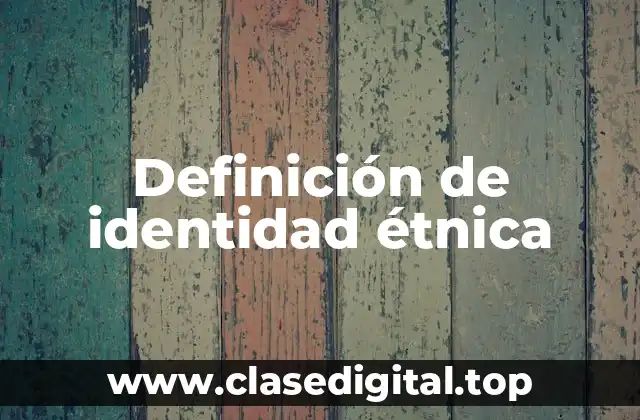 📗 Definición técnica de identidad étnica