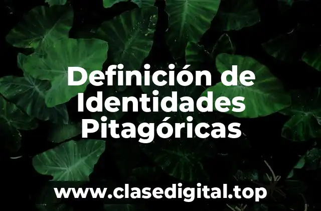 Definición de Identidades Pitagóricas