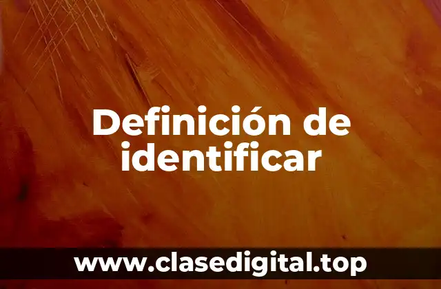 Definición de identificar