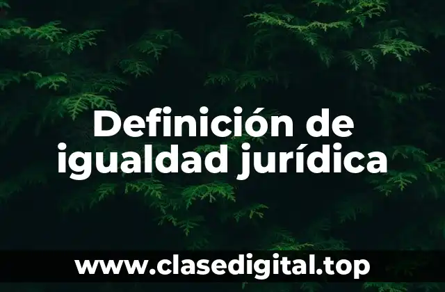 Ejemplos de igualdad jurídica