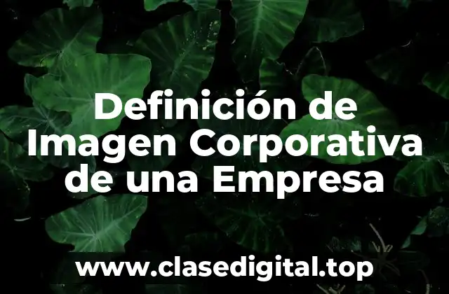 Definición Técnica de Imagen Corporativa de una Empresa