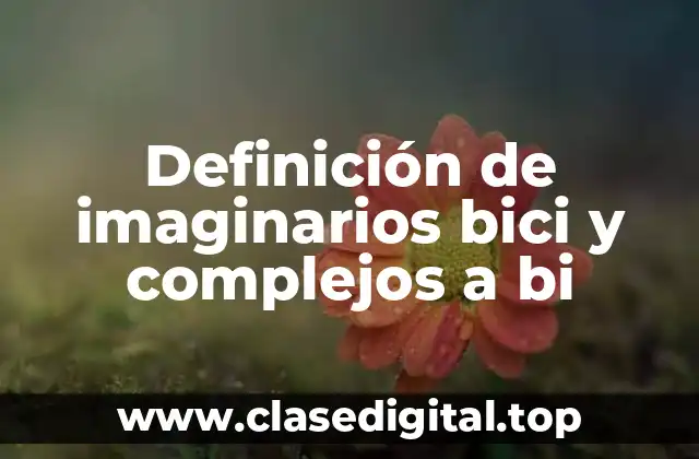Definición de imaginarios bici y complejos a bi