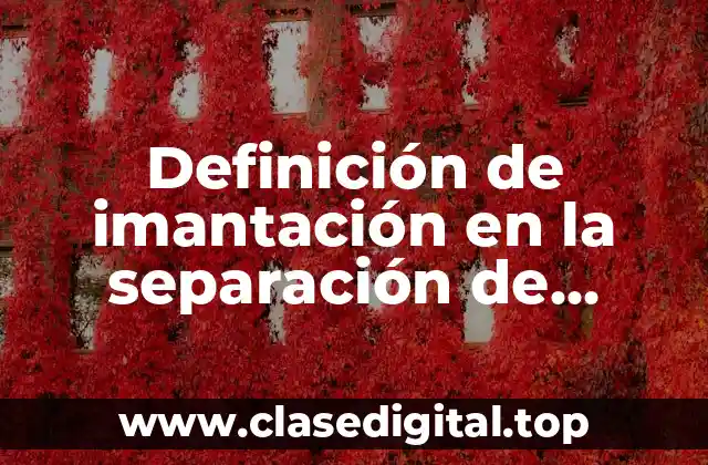 Ejemplos de imantación en la separación de mezclas en química