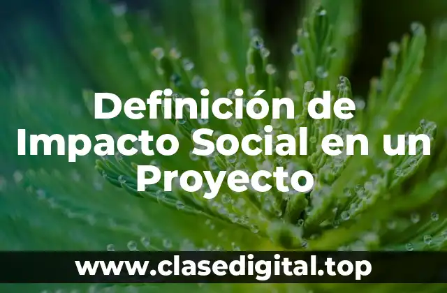 Definición Técnica de Impacto Social en un Proyecto