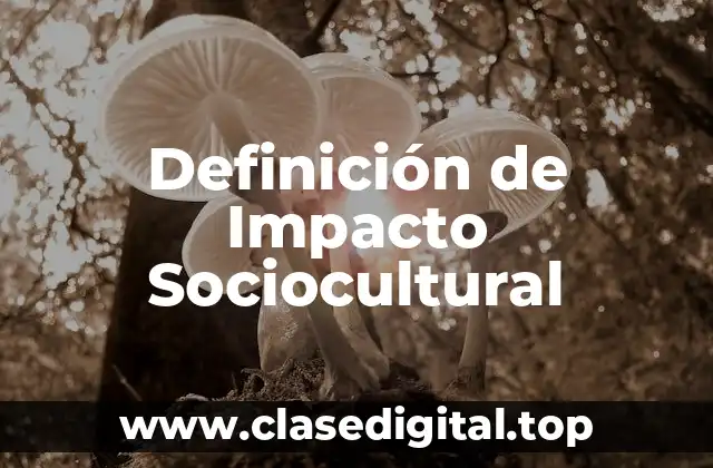 Definición de Impacto Sociocultural