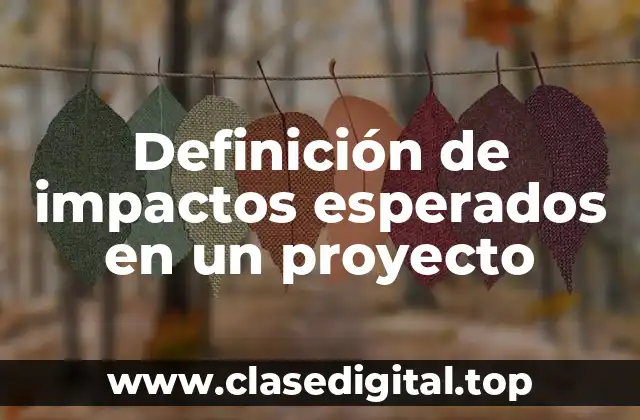 Definición de impactos esperados en un proyecto