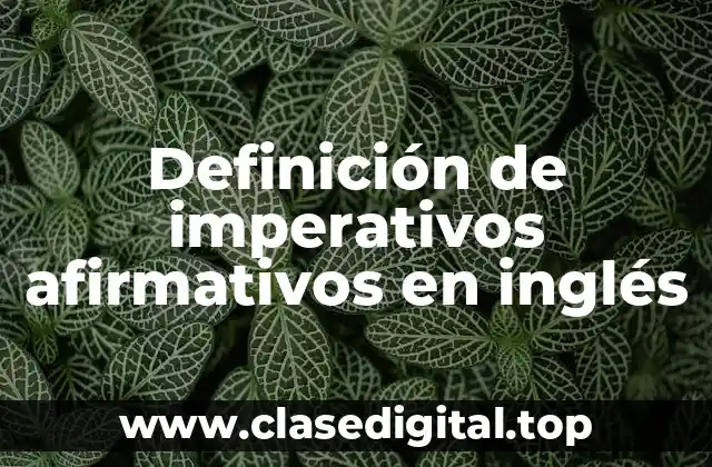 Definición de imperativos afirmativos en inglés