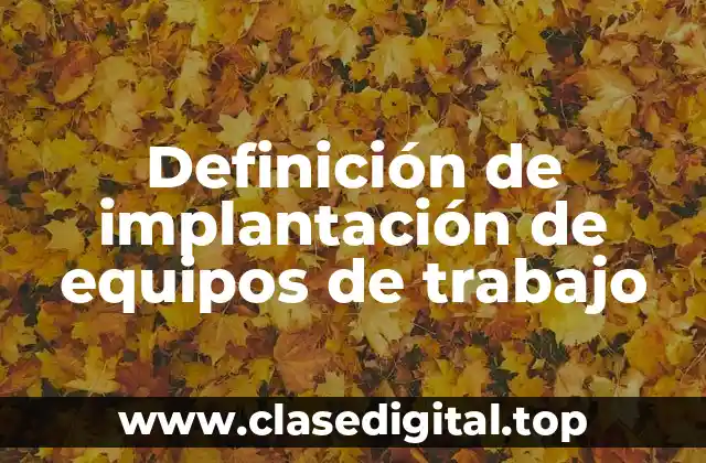 Definición de implantación de equipos de trabajo