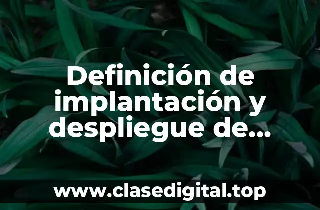 Definición de implantación y despliegue de sistemas