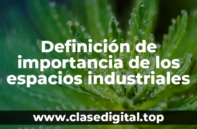 Definición de importancia de los espacios industriales