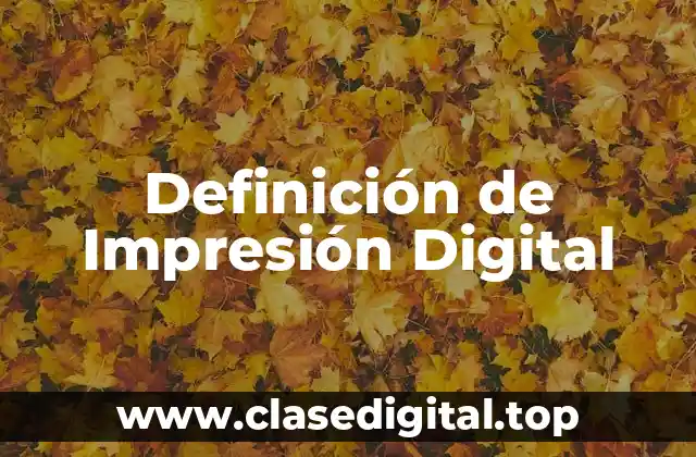 Definición de Impresión Digital