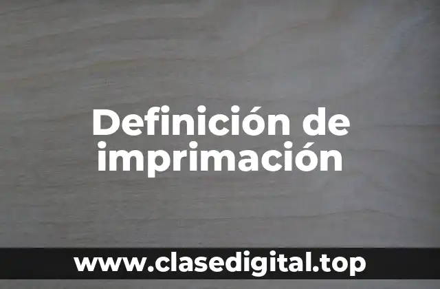 Definición de imprimación