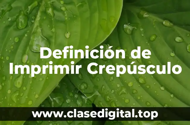 Definición de Imprimir Crepúsculo
