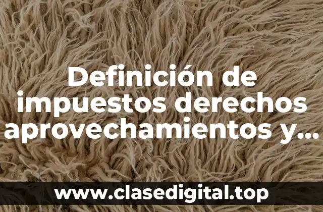 Definición de impuestos derechos aprovechamientos y productos