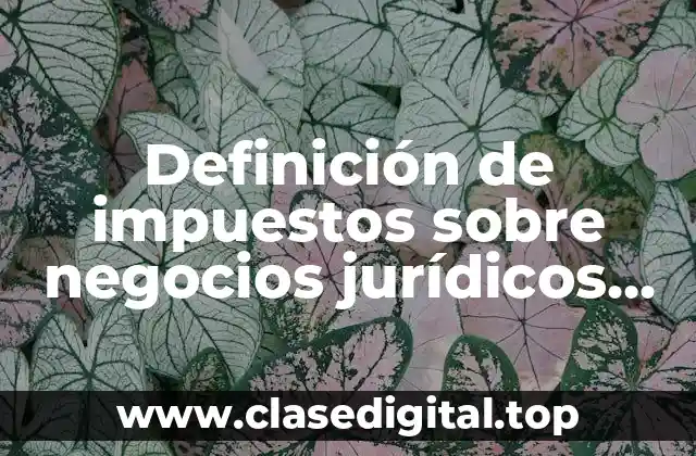 Definición de impuestos sobre negocios jurídicos en Tepatitlán